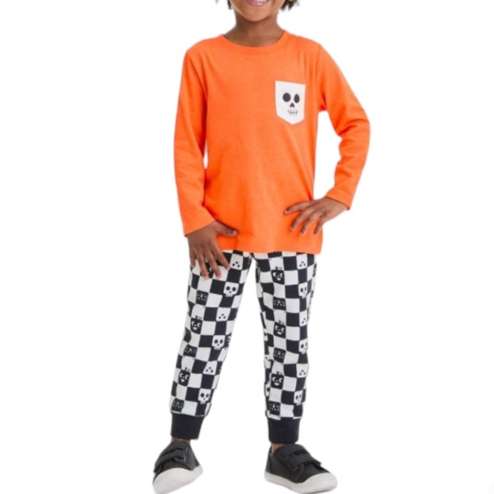 Cat & Jack Boys Halloween Long Sleeve T-Shirt & Fleece Jogger Pants